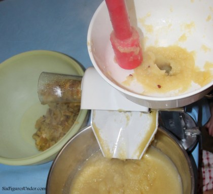 Making and Canning Homemade Applesauce Using a Strainer