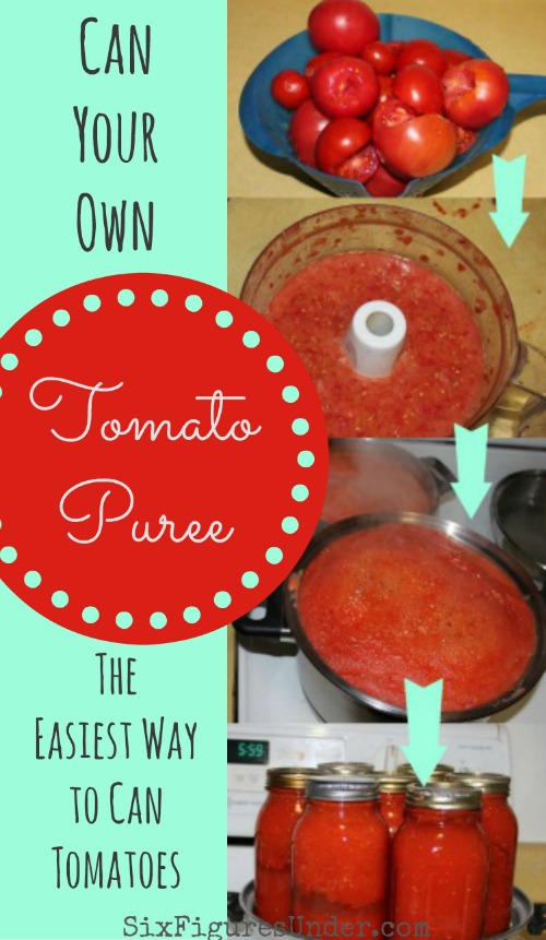 The Best Way to Can Tomatoes: TOMATO PUREE. Seriously the EASIEST and FASTEST way to can tomatoes. Can now, use later for making homemade spaghetti sauce, tomato soup, stews and more.