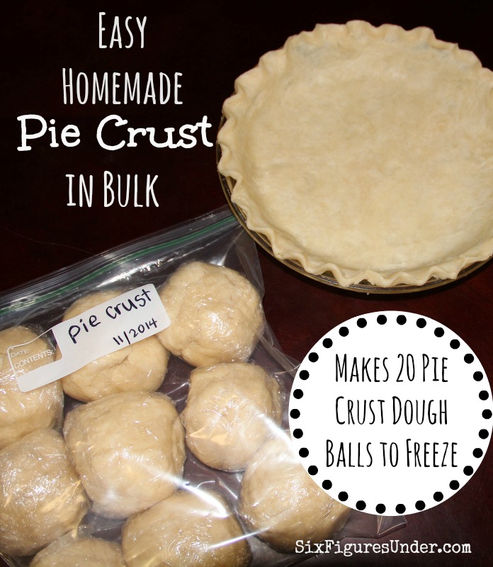 Making pie crust in bulk allows you to freeze enough balls of dough to last the whole year for fruit pies, pot pies, quiches and more! Save time and money by making 20 crusts at a time. Here's a step-by-step photo tutorial!