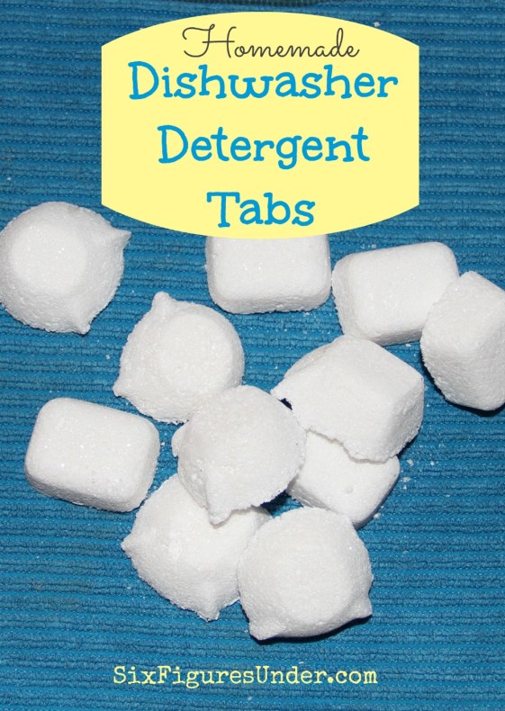 At $.05 per tab, making homemade dishwasher detergent tabs not only saves us money, but it saves us from the toxic chemicals in commercial dishwashing soaps. 