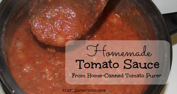 Homemade Tomatoe Sauce from Home-Canned Tomato Puree