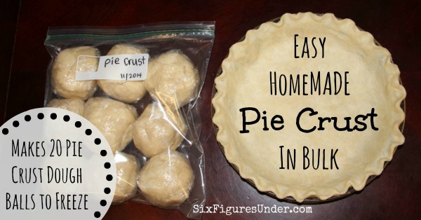 Making pie crust in bulk allows you to freeze enough balls of dough to last the whole year