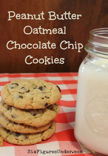 Peanut Butter Oatmeal Chocolate Chip Cookies are fancy enough to bring out for a special treat, yet simple enough for everyday. I always get requests for this recipe when I share these soft and delicious cookies.