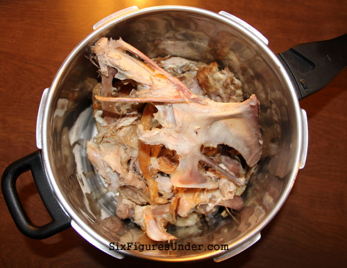 Save the bones from the turkey carcass to make broth