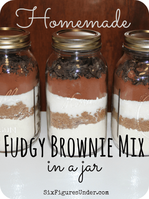 Homemade Fudgy Brownie Mix. Make your own brownie mix from scratch instead of buying boxes at the store. Layered in a jar, homemade brownie mix makes a frugal and delicious gift!