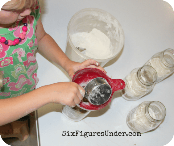 Homemade Fudgy Brownie Mix layered in a jar makes a frugal, thoughtful and delicious gift! Kids can even help make a teacher's gift.