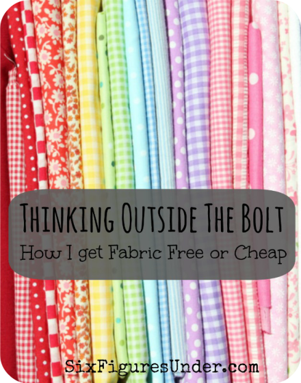 Sewing and DIY projects can get expensive if you're shopping at the fabric store (even with a coupon). Here are some wonderful ideas to help you "think outside the bolt" and get fabric for free or cheap!